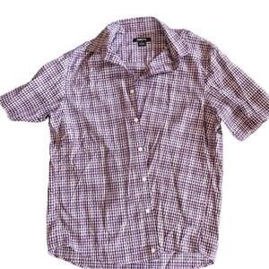 Claiborne | Men's Purple & White Short Sleeve Shirt | Size Large | 0061